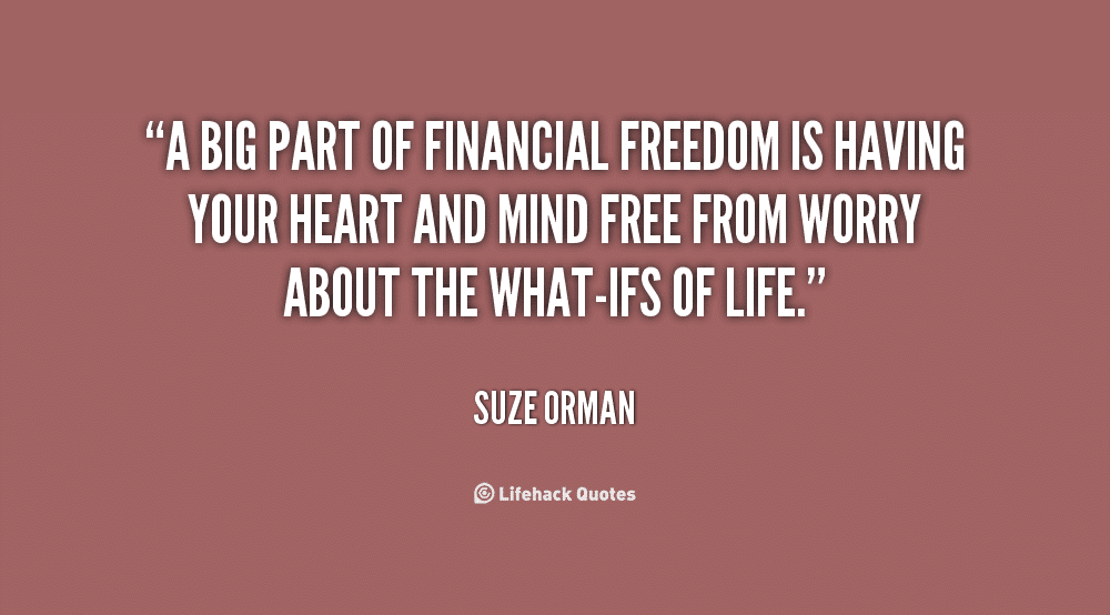 cita de Suze Orman sobre la gran parte de liberdad financiera