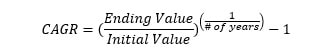 formula for calculating compound annual growth (CAGR)